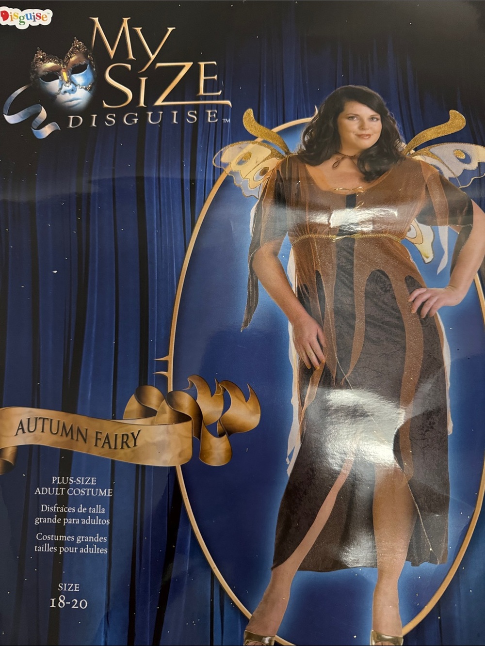 Disguise My Size Autumn Fairy Halloween Costume in Brown and Gold size 18-20